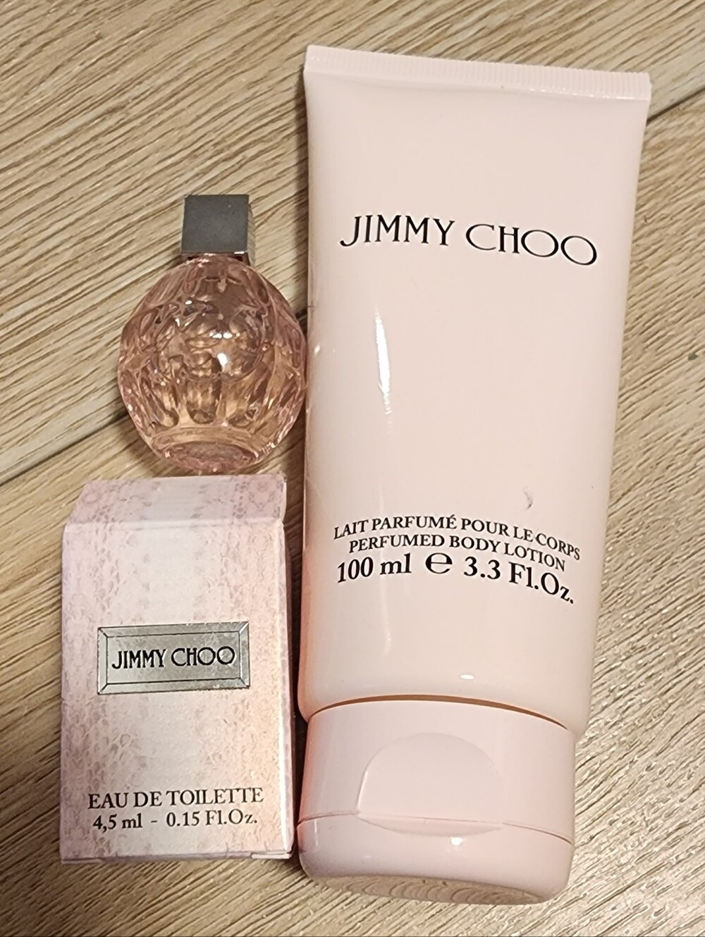 Jimmy Choo duo set mini edt and scented body lotion 3.3 oz New